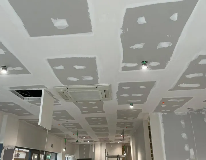 Commercial ceiling taping and jointing project in Derby